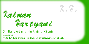 kalman hartyani business card
